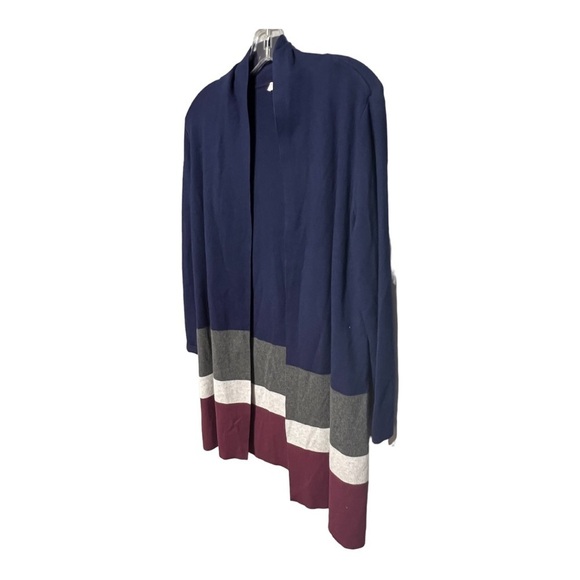 Belle by Kim Gravel XS ColorBlock Open Front  Casual Lightweight Knit Cardigan - Picture 6 of 11
